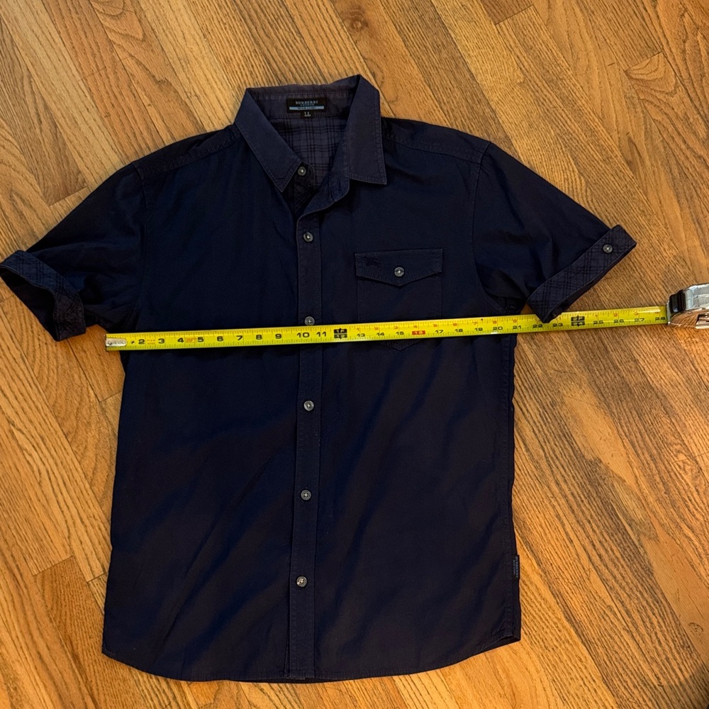 Burberry London Blue Label Men's Navy Blue Short Sleeve Shirt Size: LL  Japan - Picture 7 of 13